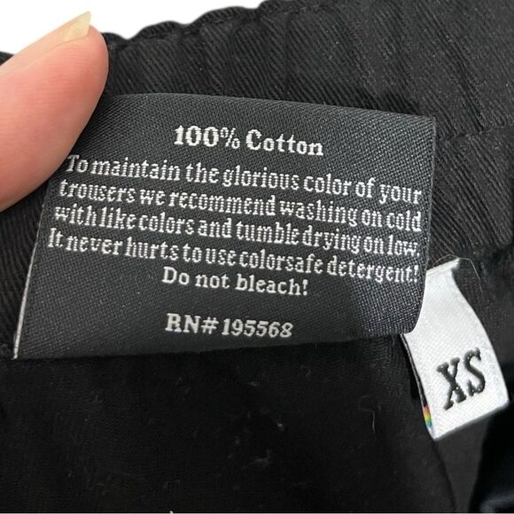 Big Bud Press Trousers Women’s XS Black High Rise Cotton Straight Leg Minimal - Picture 11 of 12